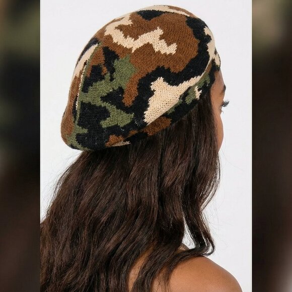 Camo Knit Beret
